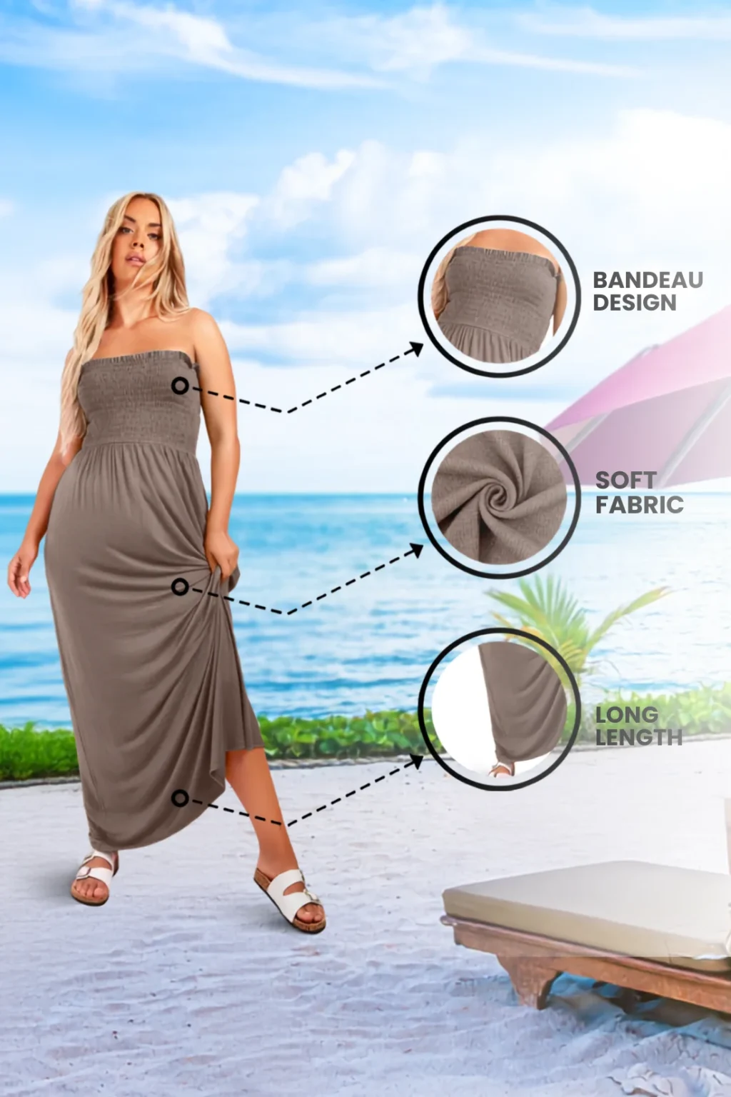 Women's Strapless Maxi Dress