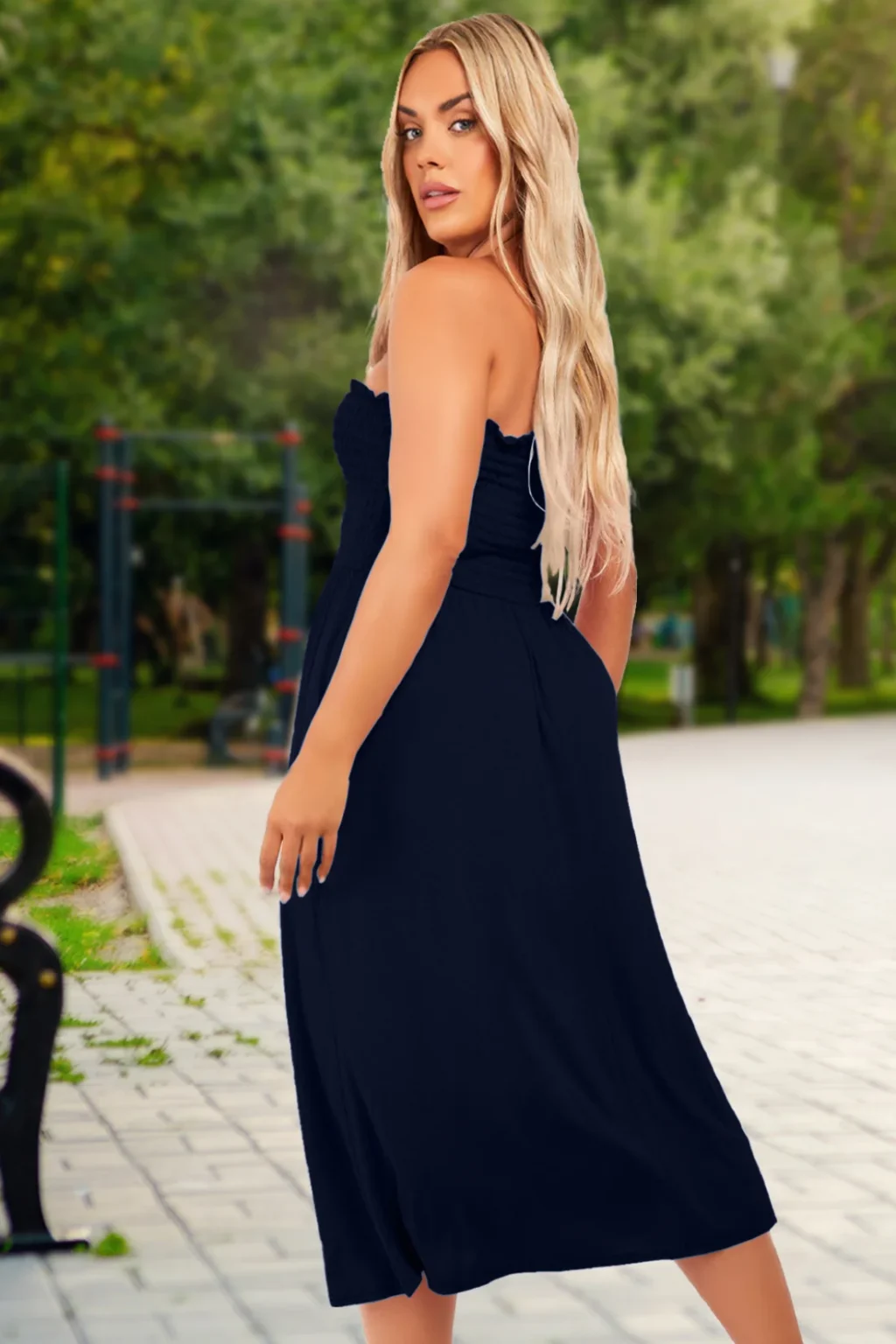 Women's Strapless Midi Dress