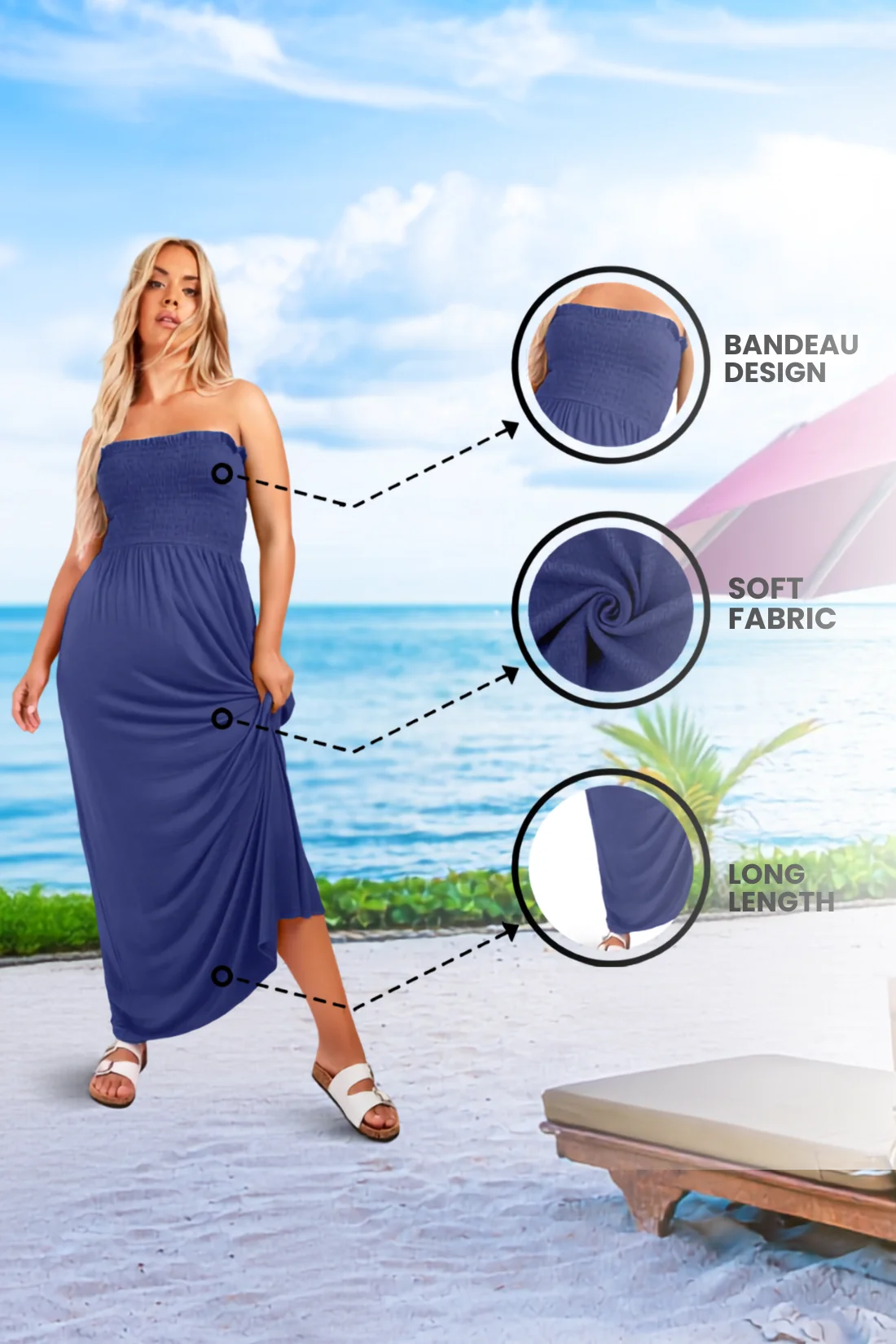 Women's Strapless Maxi Dress