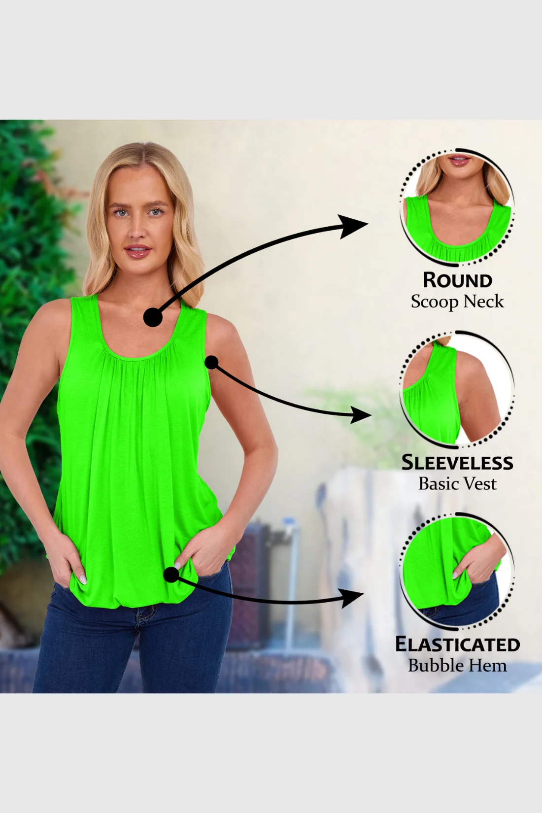 Women's Bubble Hem Vest Top