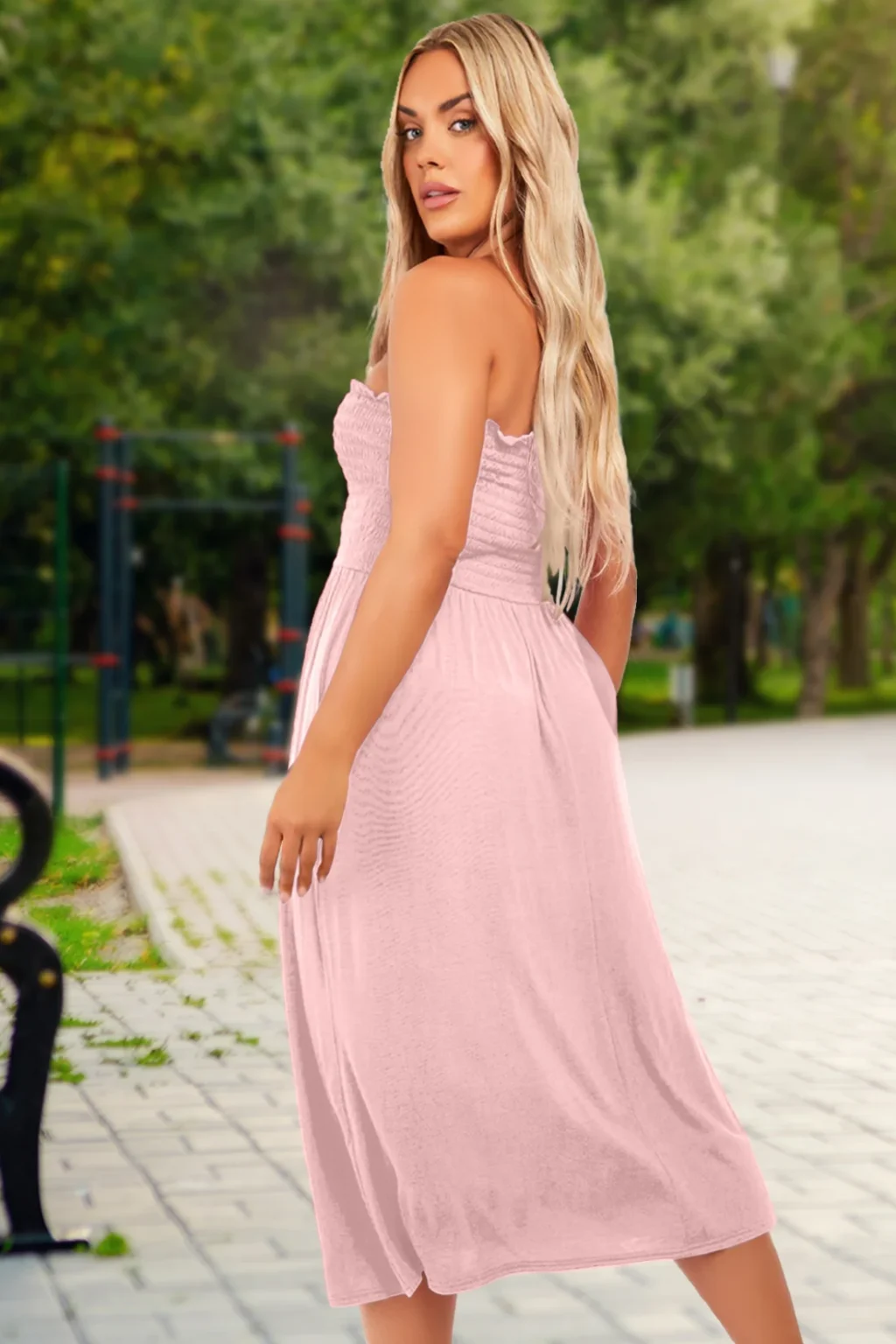 Women's Strapless Midi Dress