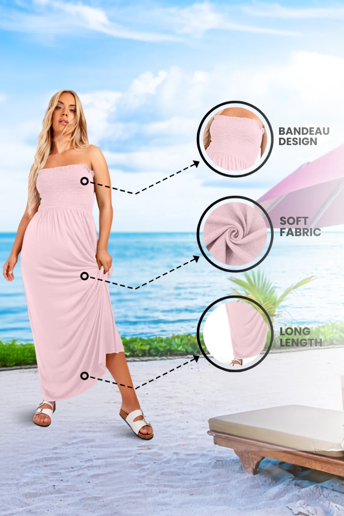 Women's Strapless Maxi Dress
