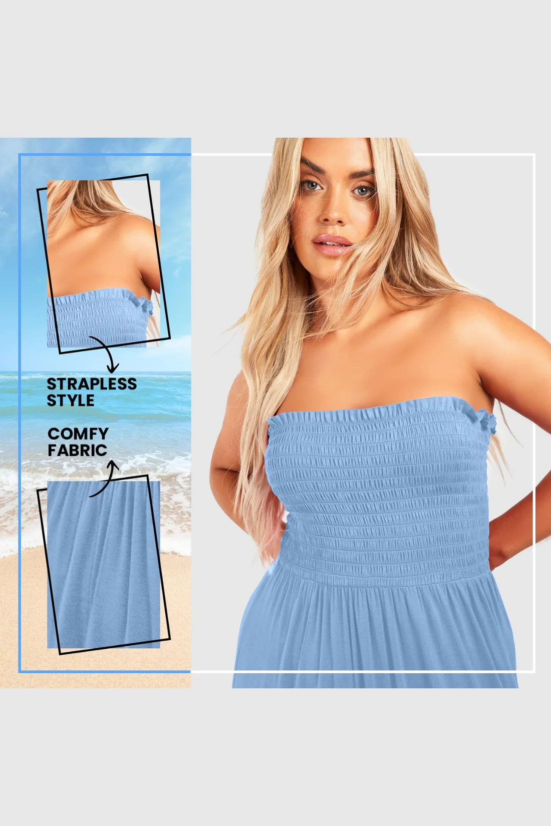Women's Strapless Maxi Dress