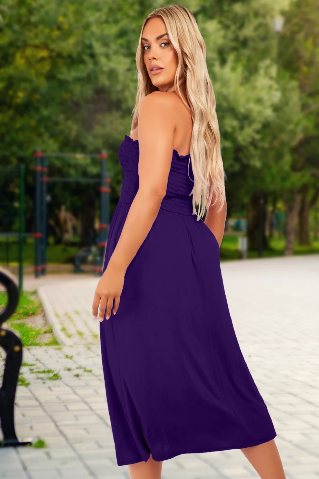 Women's Strapless Midi Dress