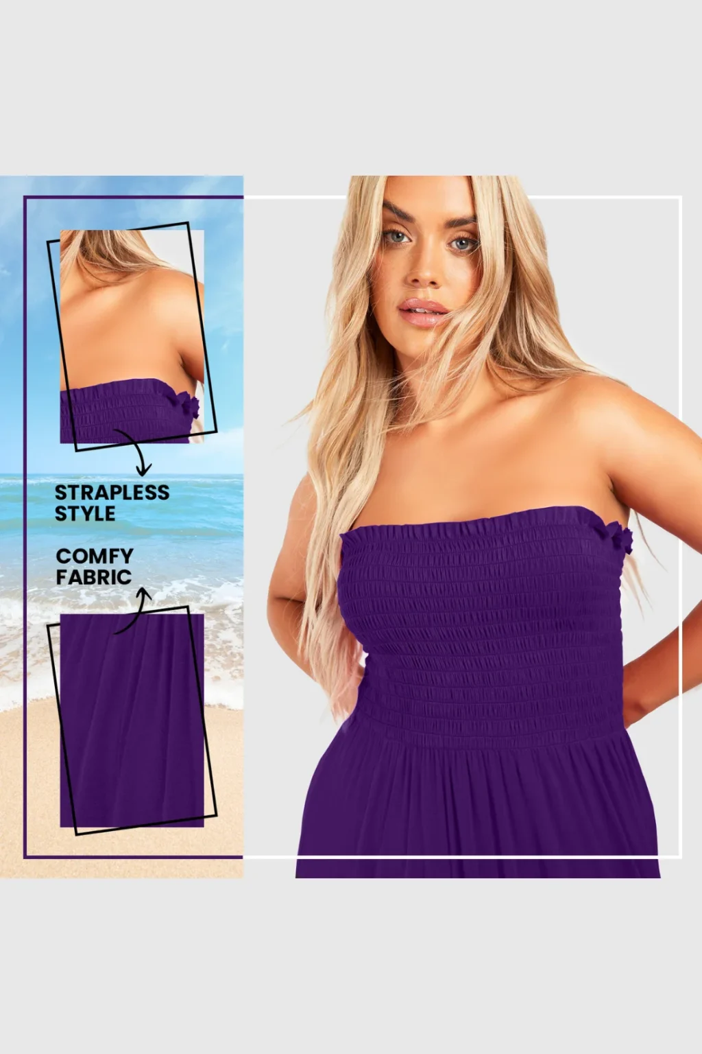 Women's Strapless Maxi Dress