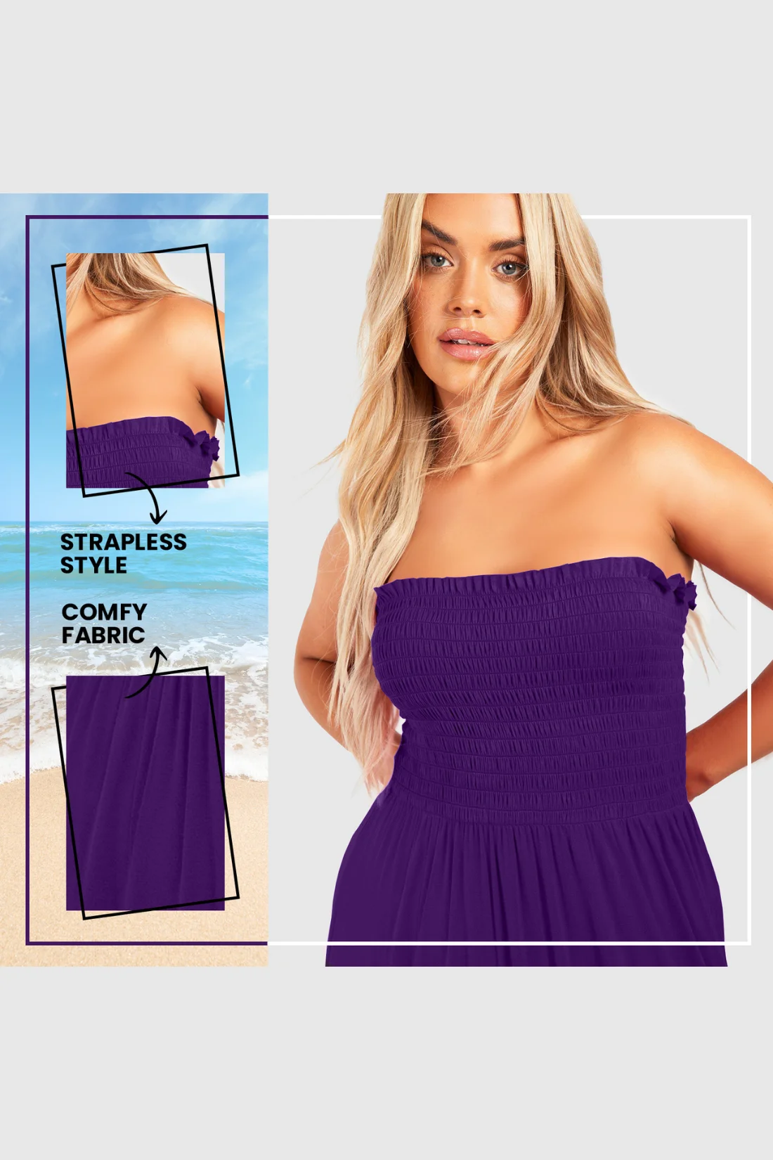 Women's Strapless Maxi Dress