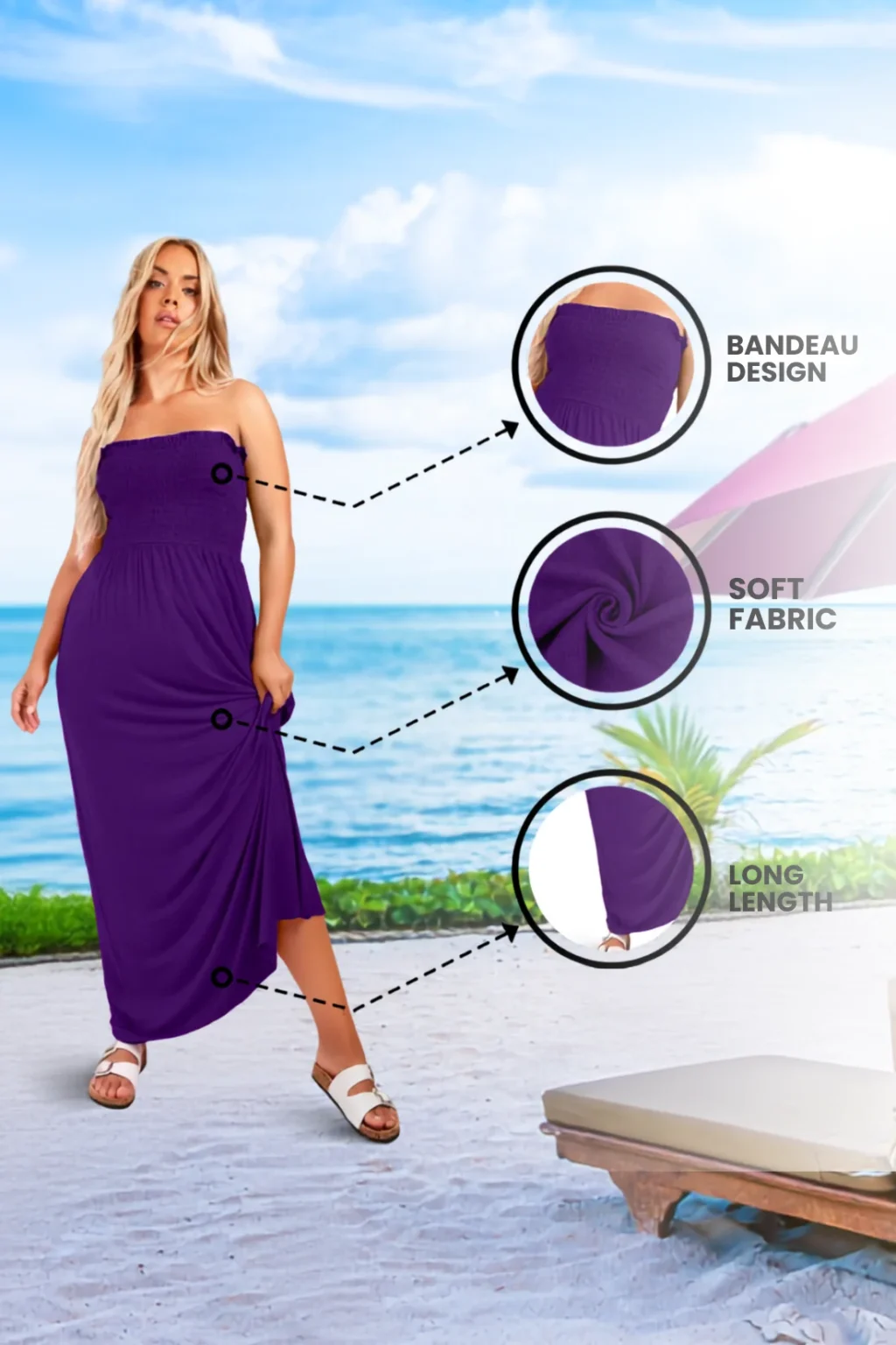 Women's Strapless Maxi Dress