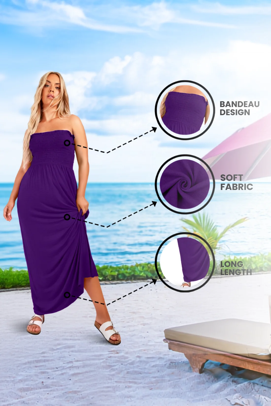 Women's Strapless Maxi Dress