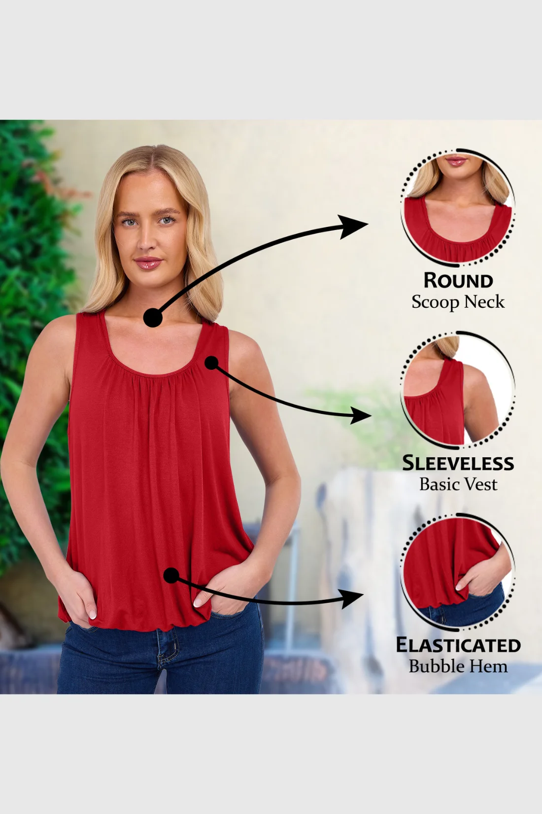 Women's Bubble Hem Vest Top