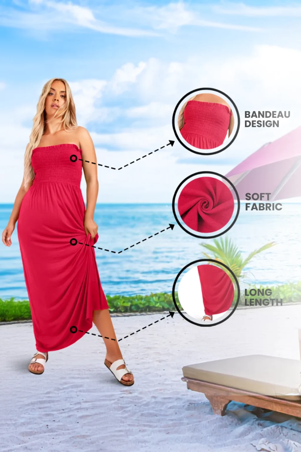 Women's Strapless Maxi Dress