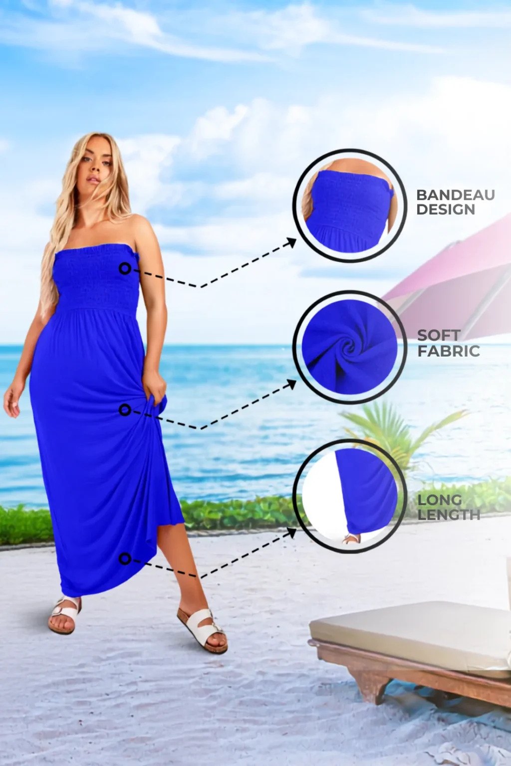 Women's Strapless Maxi Dress