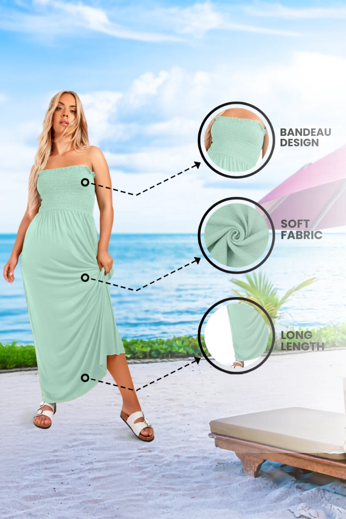 Women's Strapless Maxi Dress