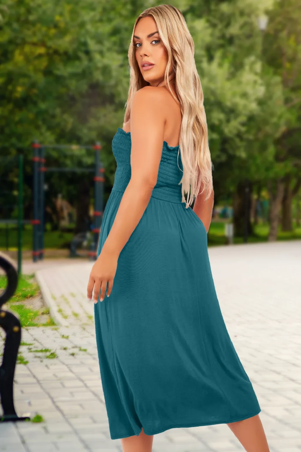 Women's Strapless Midi Dress