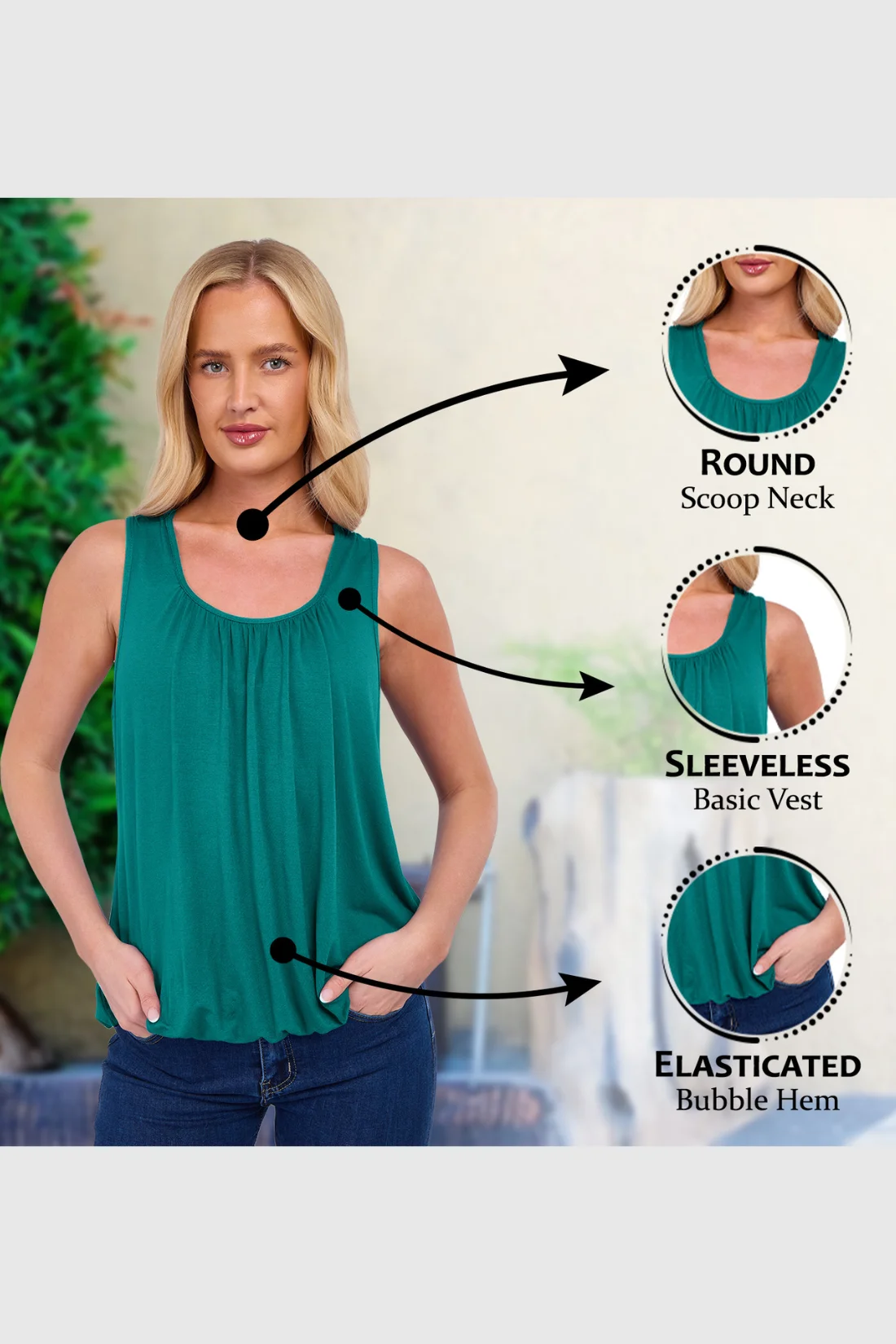 Women's Bubble Hem Vest Top