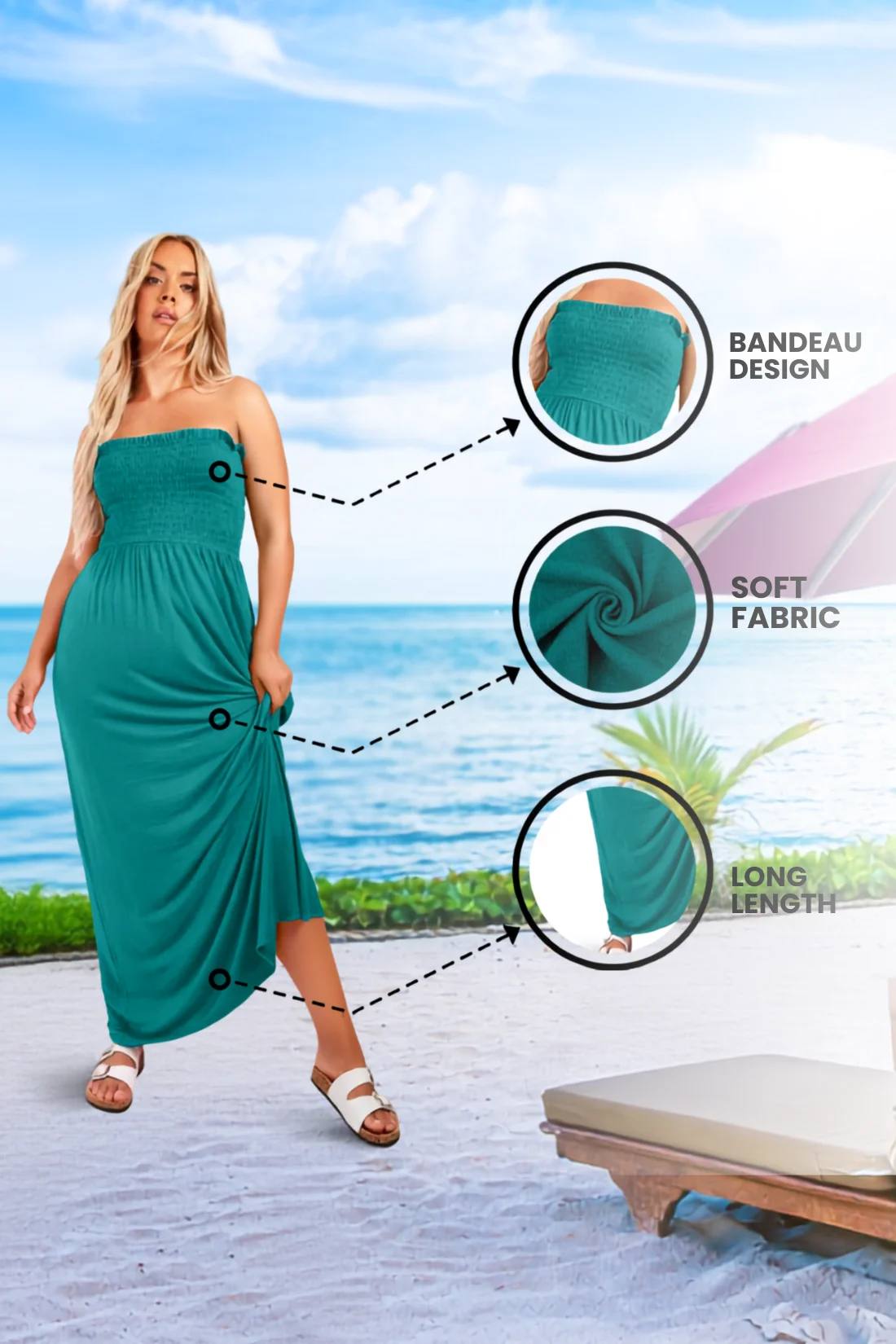 Women's Strapless Maxi Dress