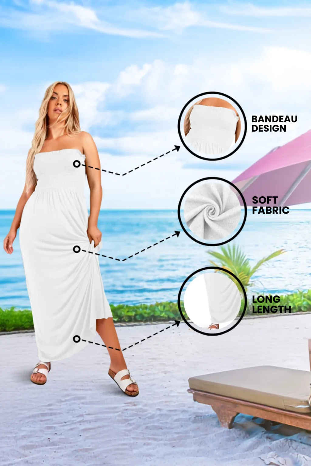 Women's Strapless Maxi Dress