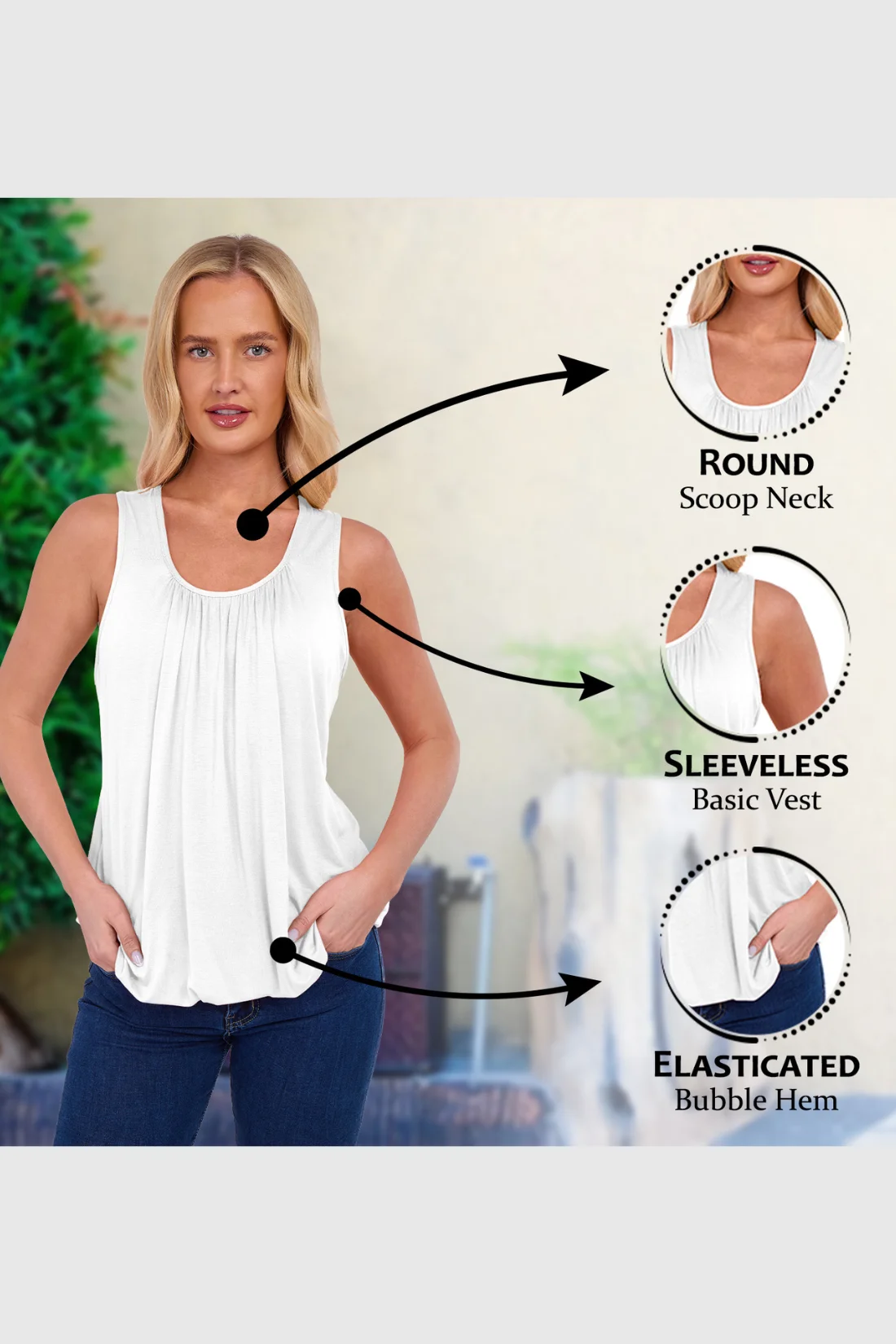 Women's Bubble Hem Vest Top