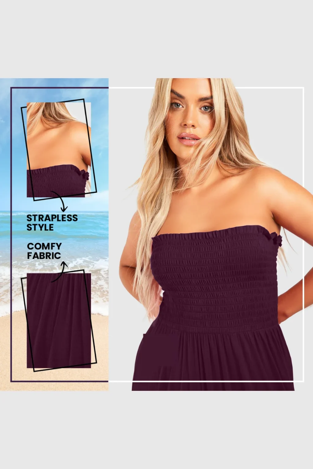 Women's Strapless Maxi Dress