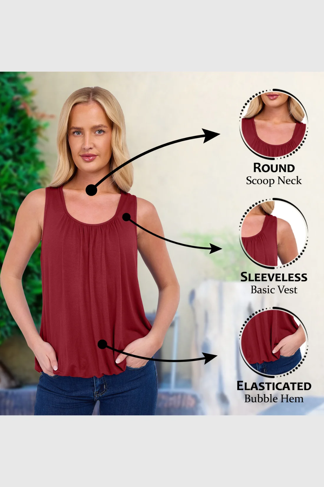 Women's Bubble Hem Vest Top