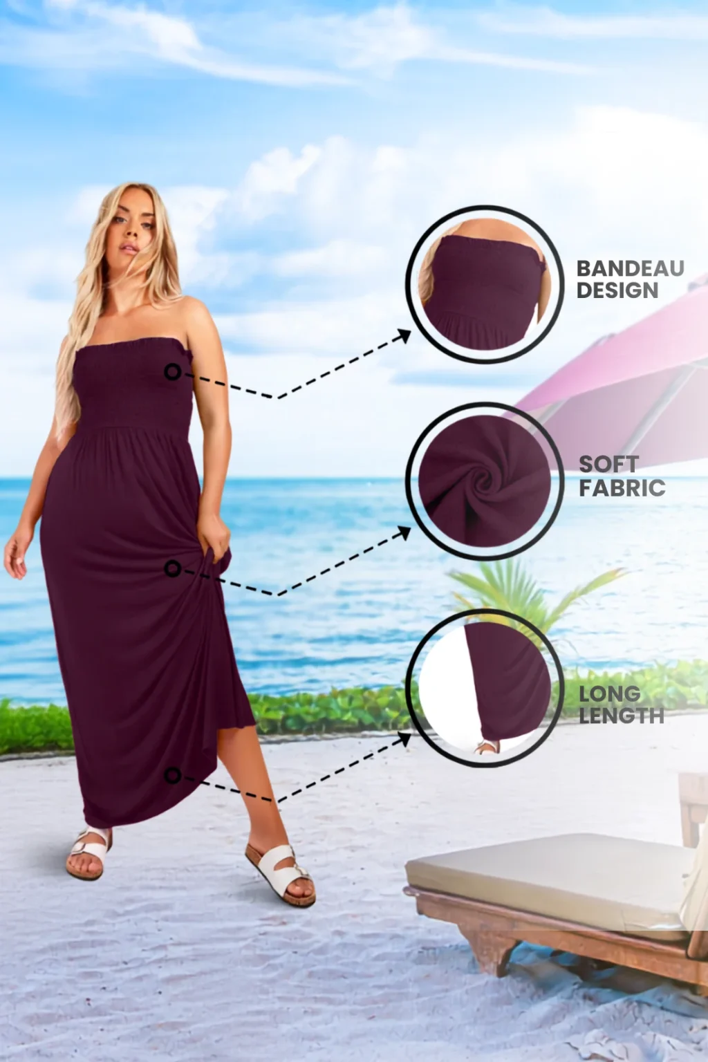 Women's Strapless Maxi Dress