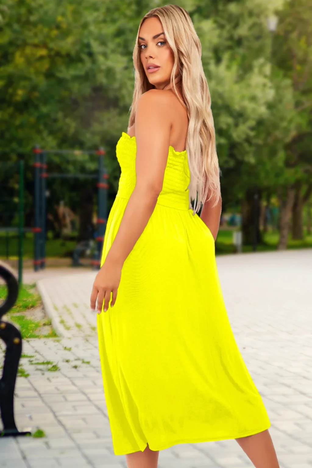 Women's Strapless Midi Dress