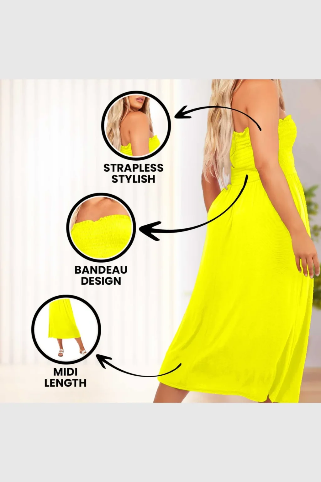 Women's Strapless Midi Dress
