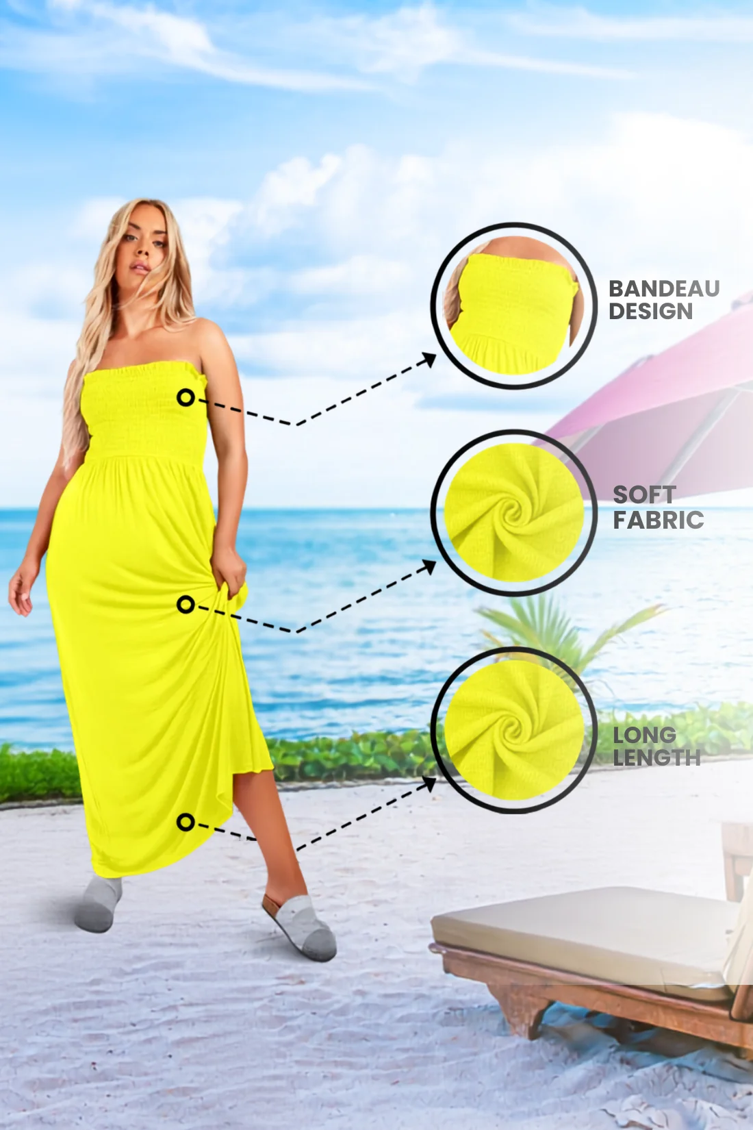 Women's Strapless Maxi Dress