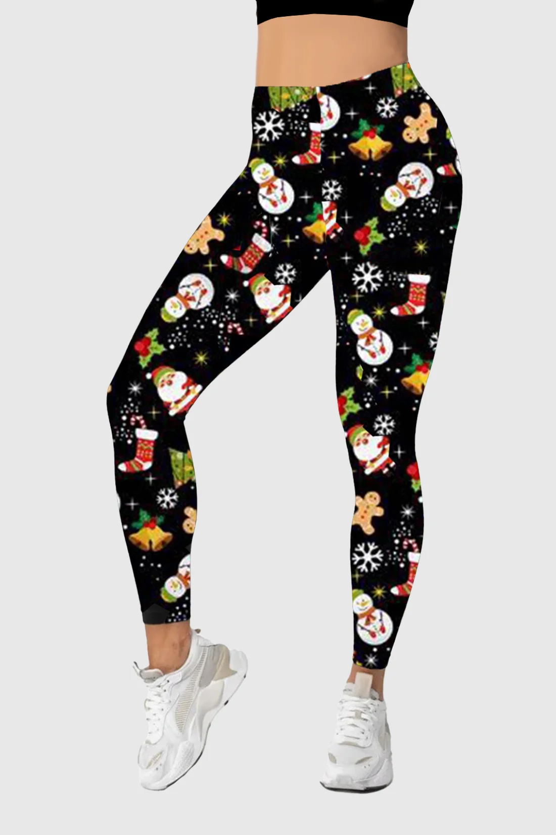 Angel Snowman Christmas Leggings