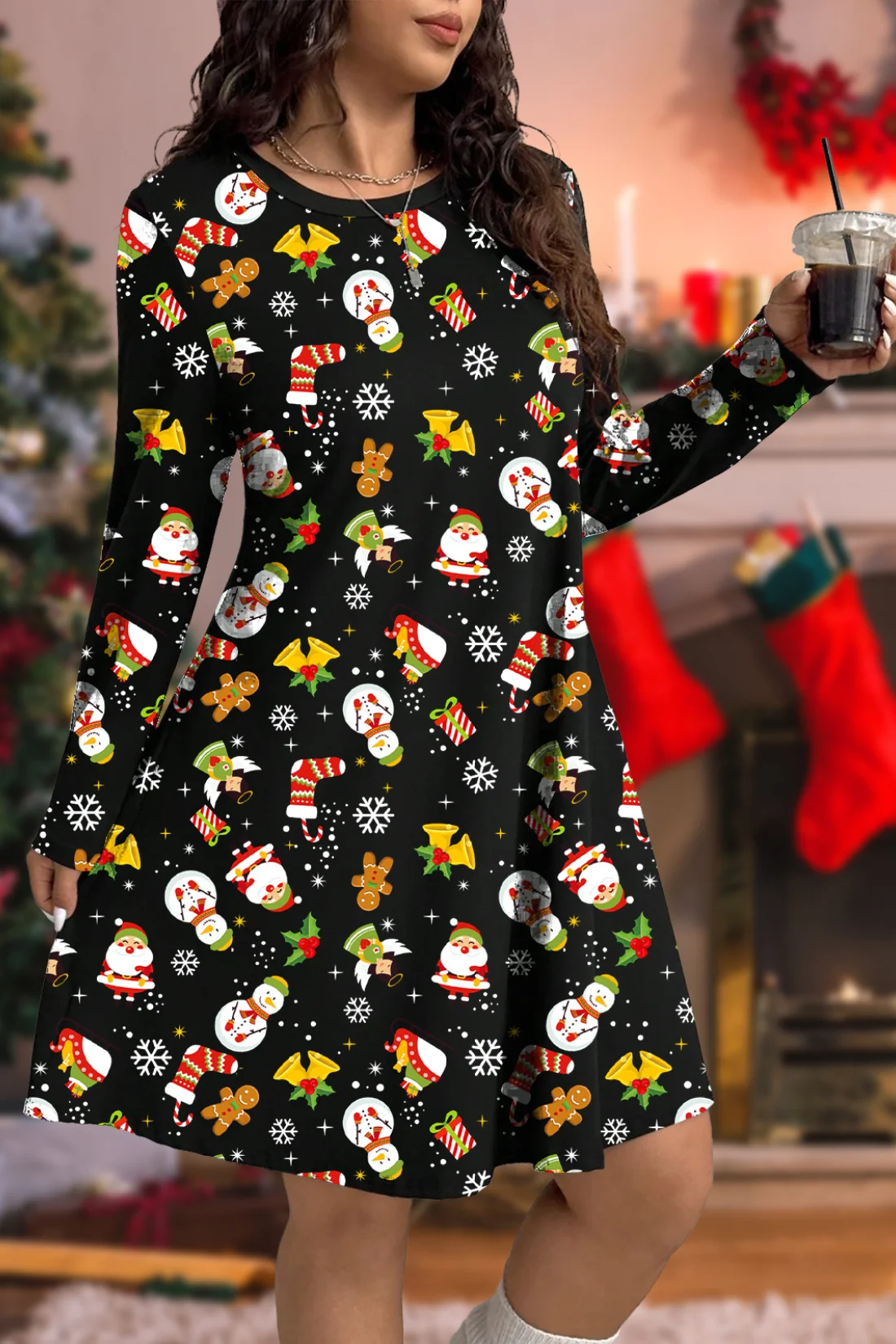 Angel Snowman Christmas Dress