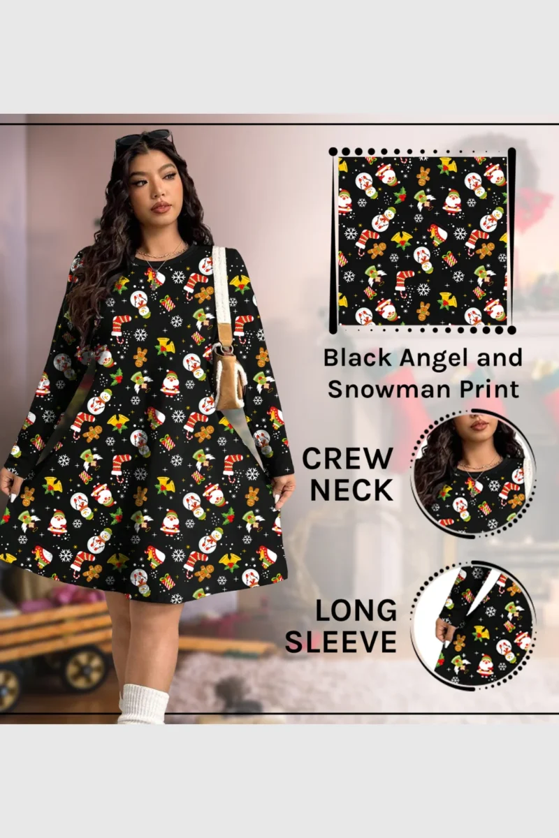 Angel Snowman Christmas Dress