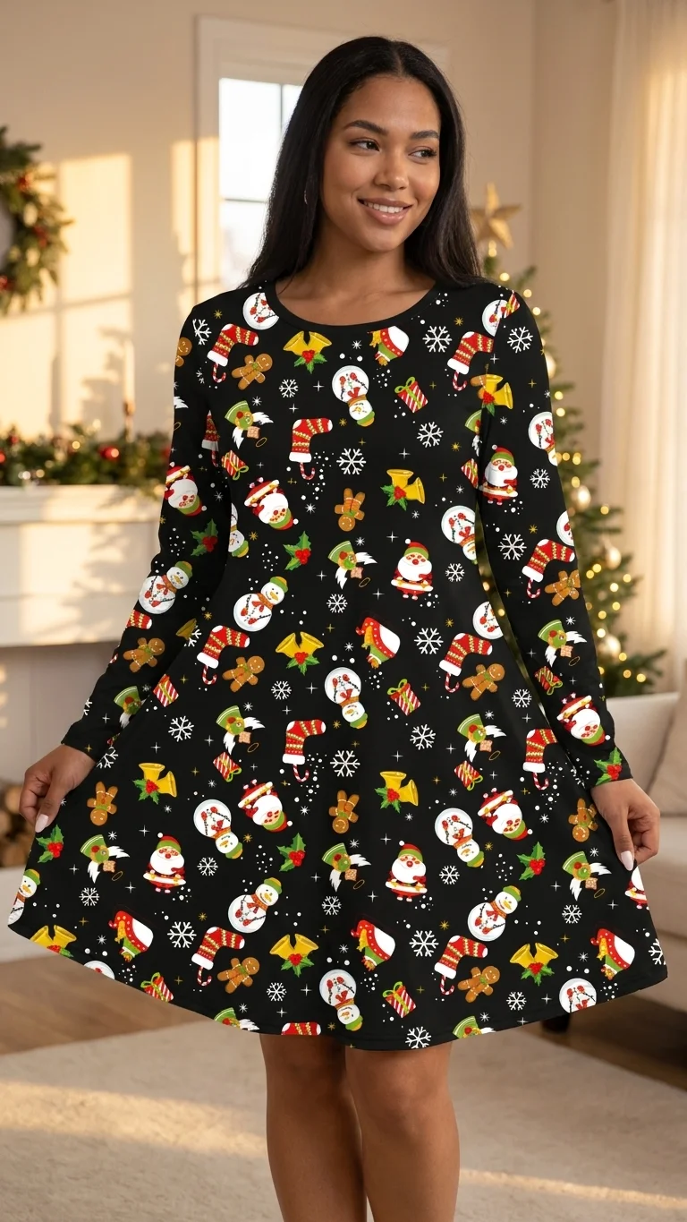 Angel Snowman Christmas Dress