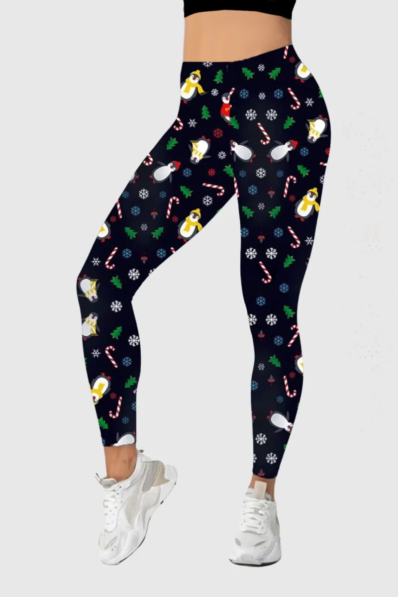 Penguin Scarf Christmas Leggings