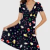 Penguin Scarf Midi Dress