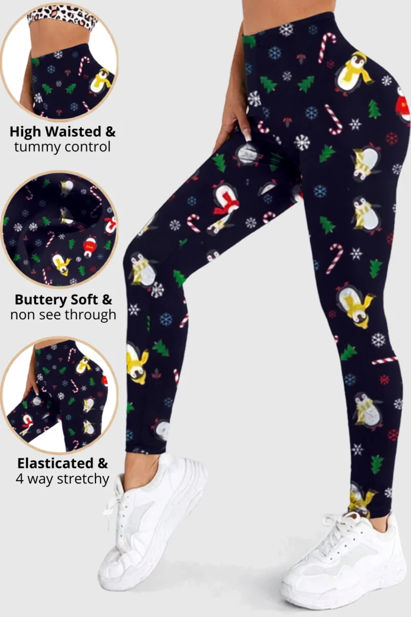 Penguin Scarf Christmas Leggings