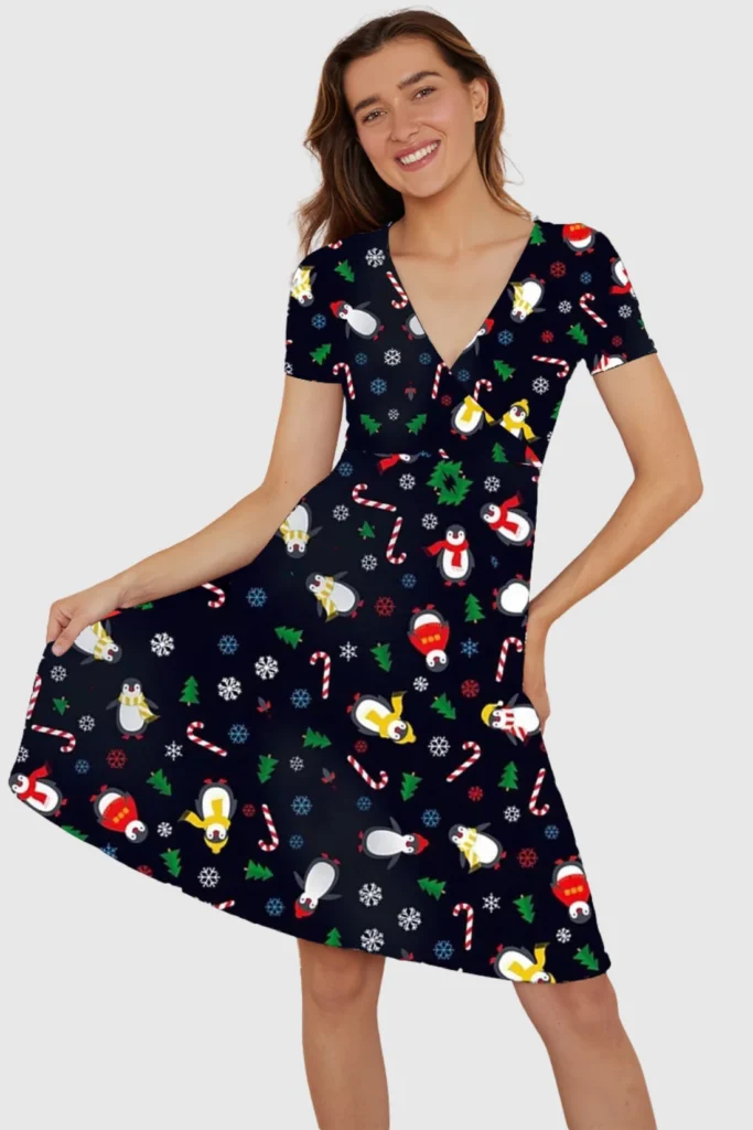 Penguin Scarf Midi Dress