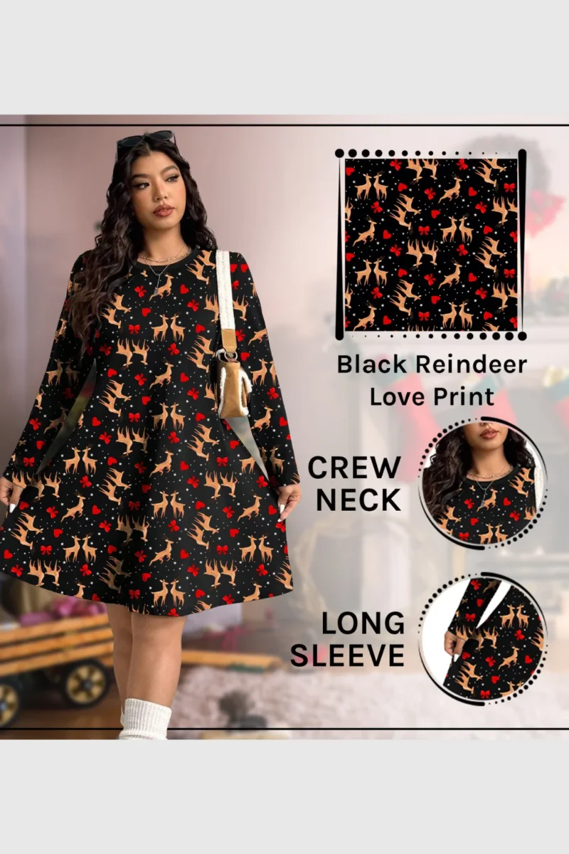 Reindeer Love Christmas Dress