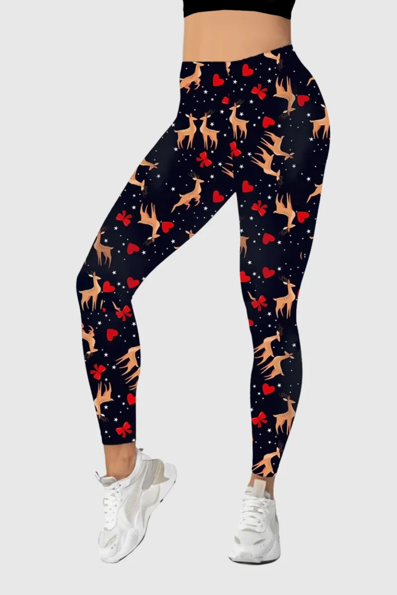 Reindeer Love Christmas Leggings