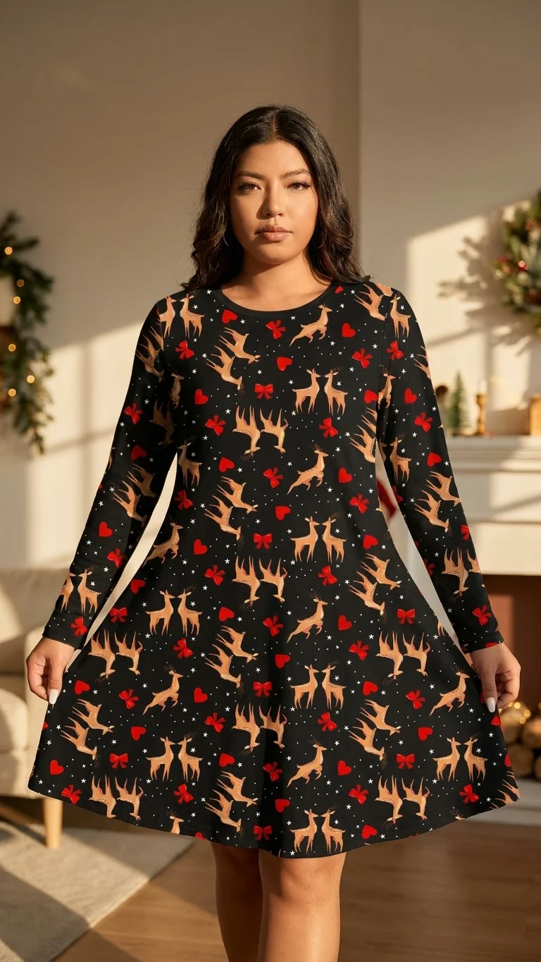 Reindeer Love Christmas Dress
