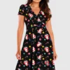 Santa Candy Print Midi Dress
