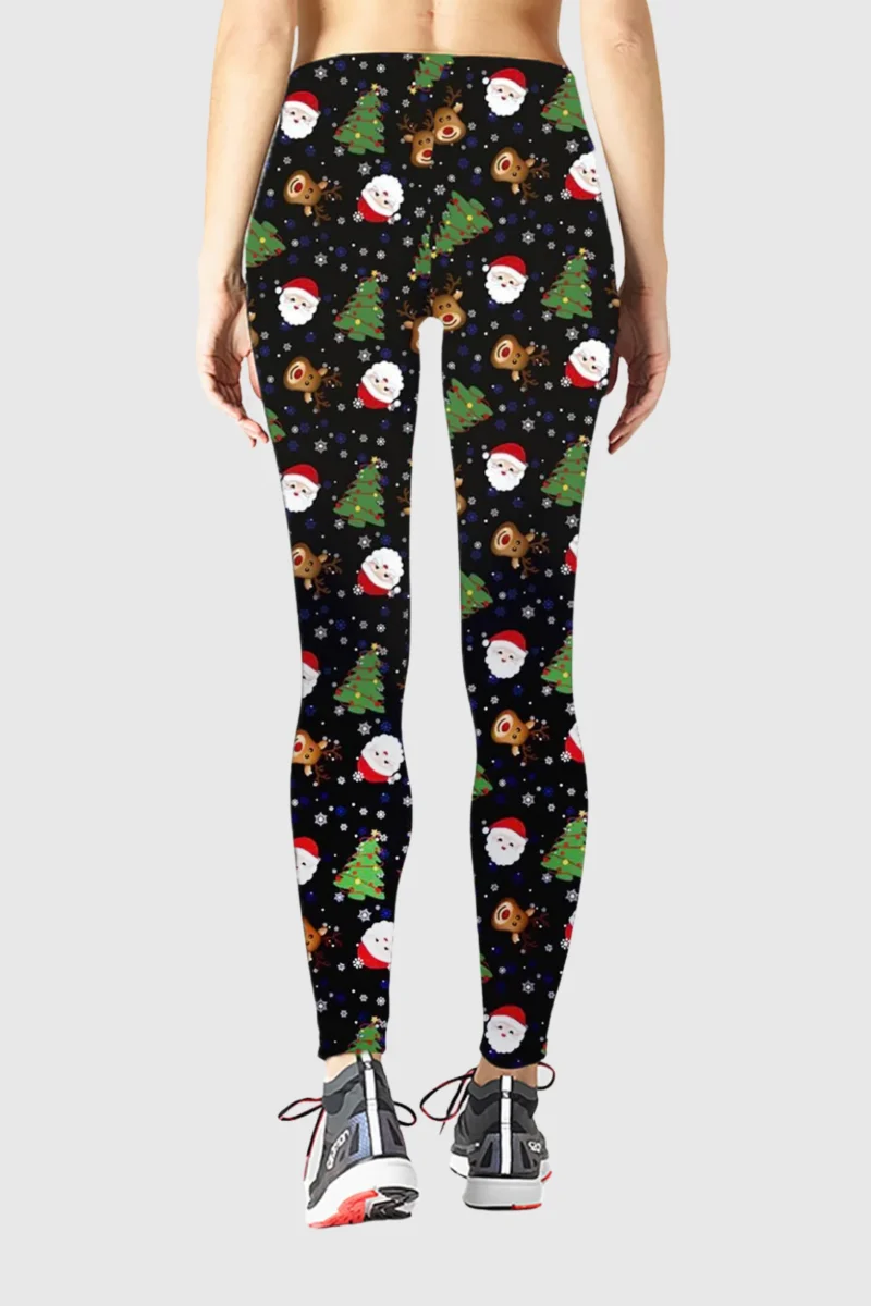 Santa Face Tree Christmas Leggings