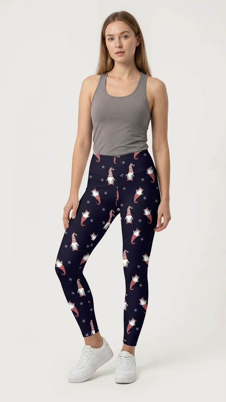 Santa Long Hat Christmas Leggings
