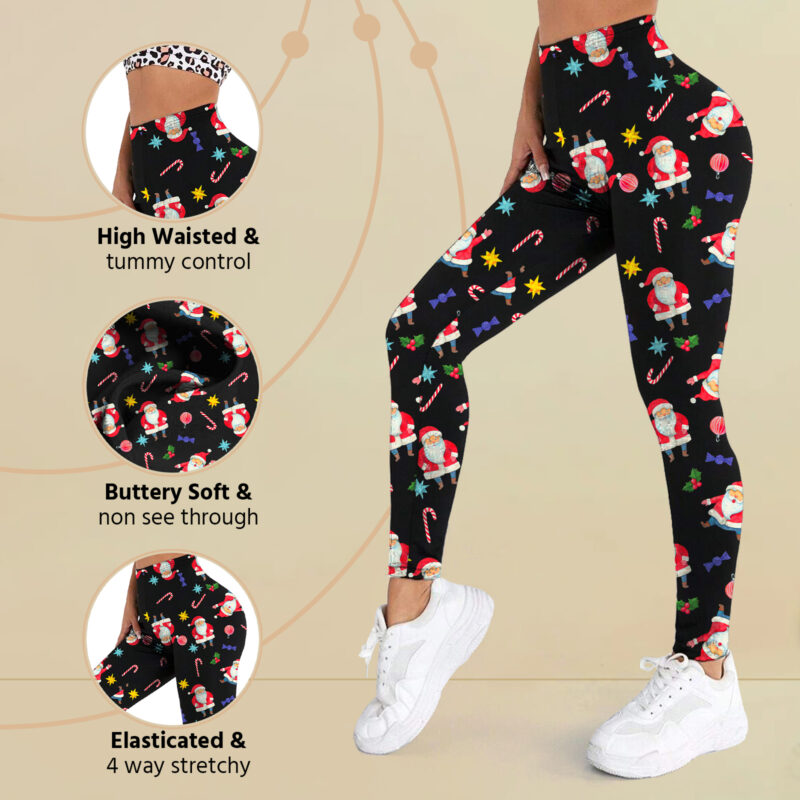 Santa Stick Christmas Leggings