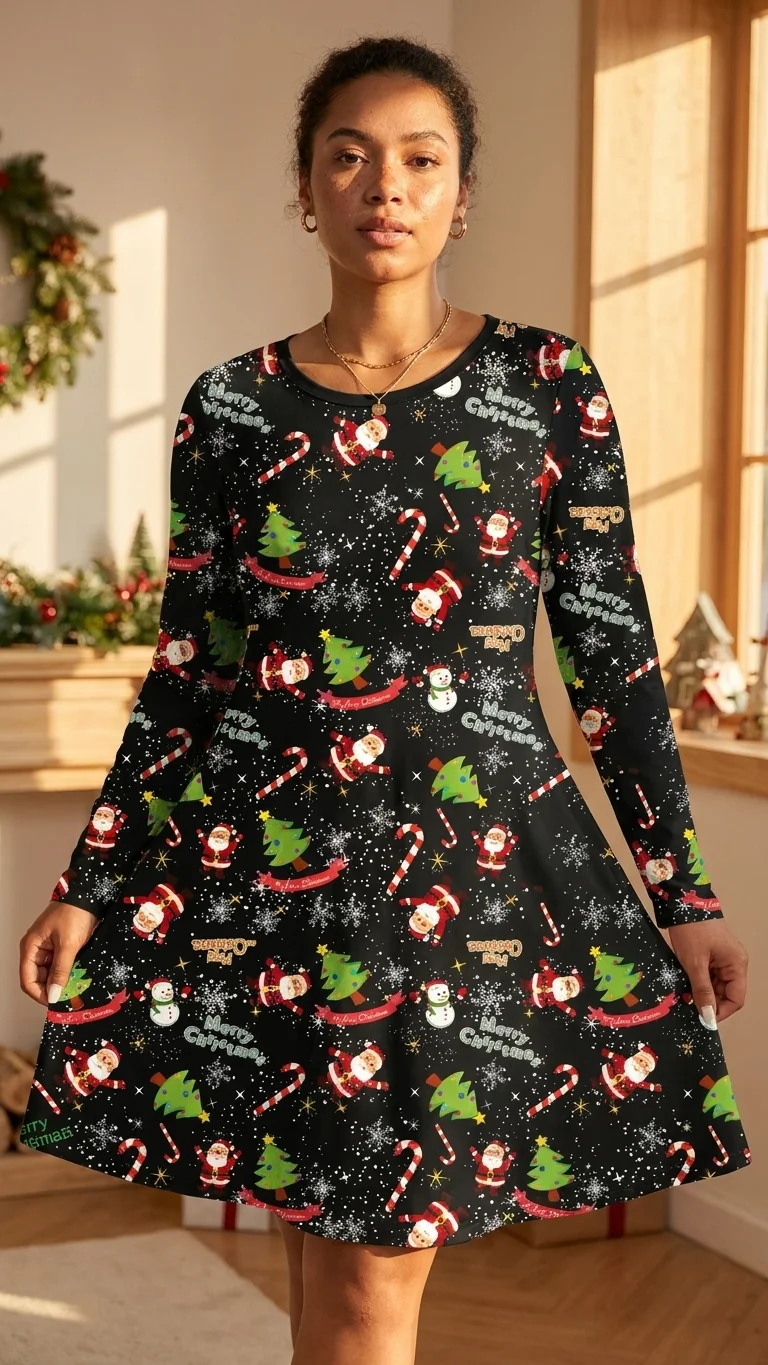 Snowflake Galaxy Christmas Dress