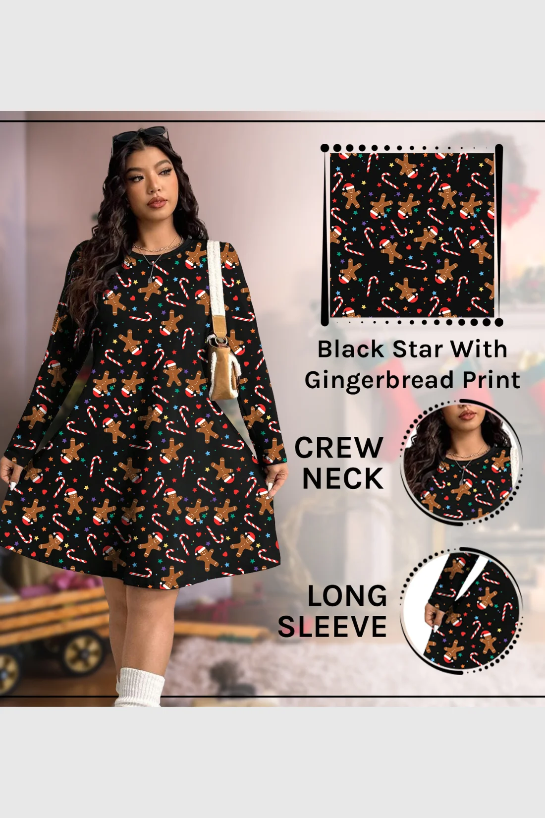 Star Gingerbread Christmas Dress