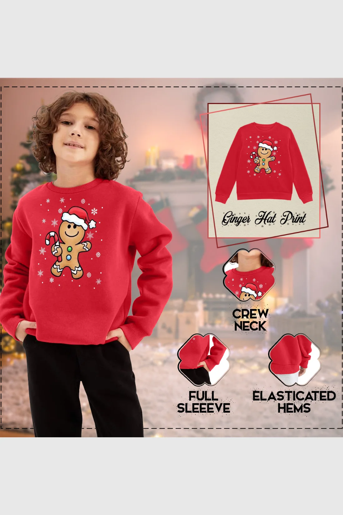 Ginger Hat Christmas Sweatshirt