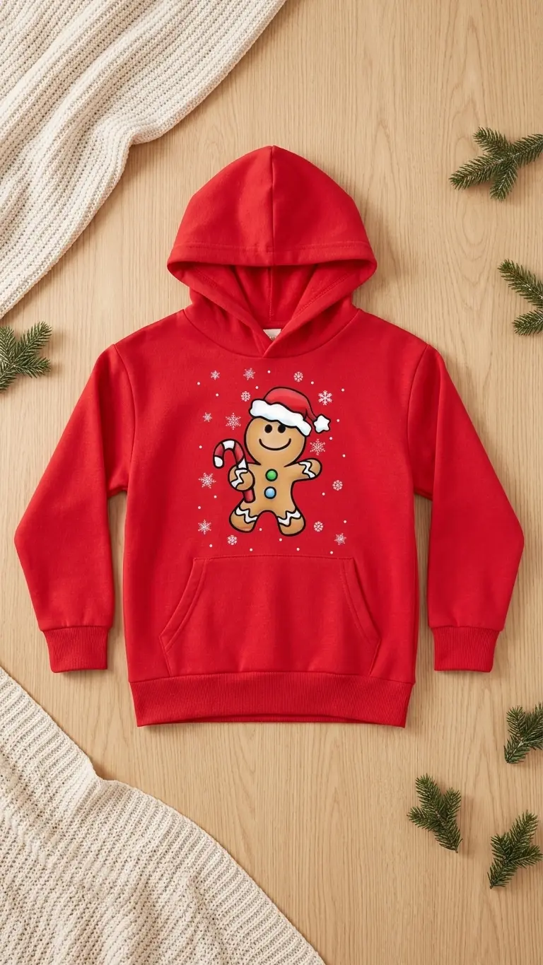 Kids Xmas Ginger Hat Hoodie