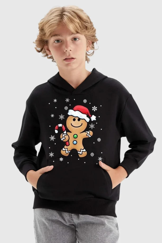 Kids Xmas Ginger Hat Hoodie