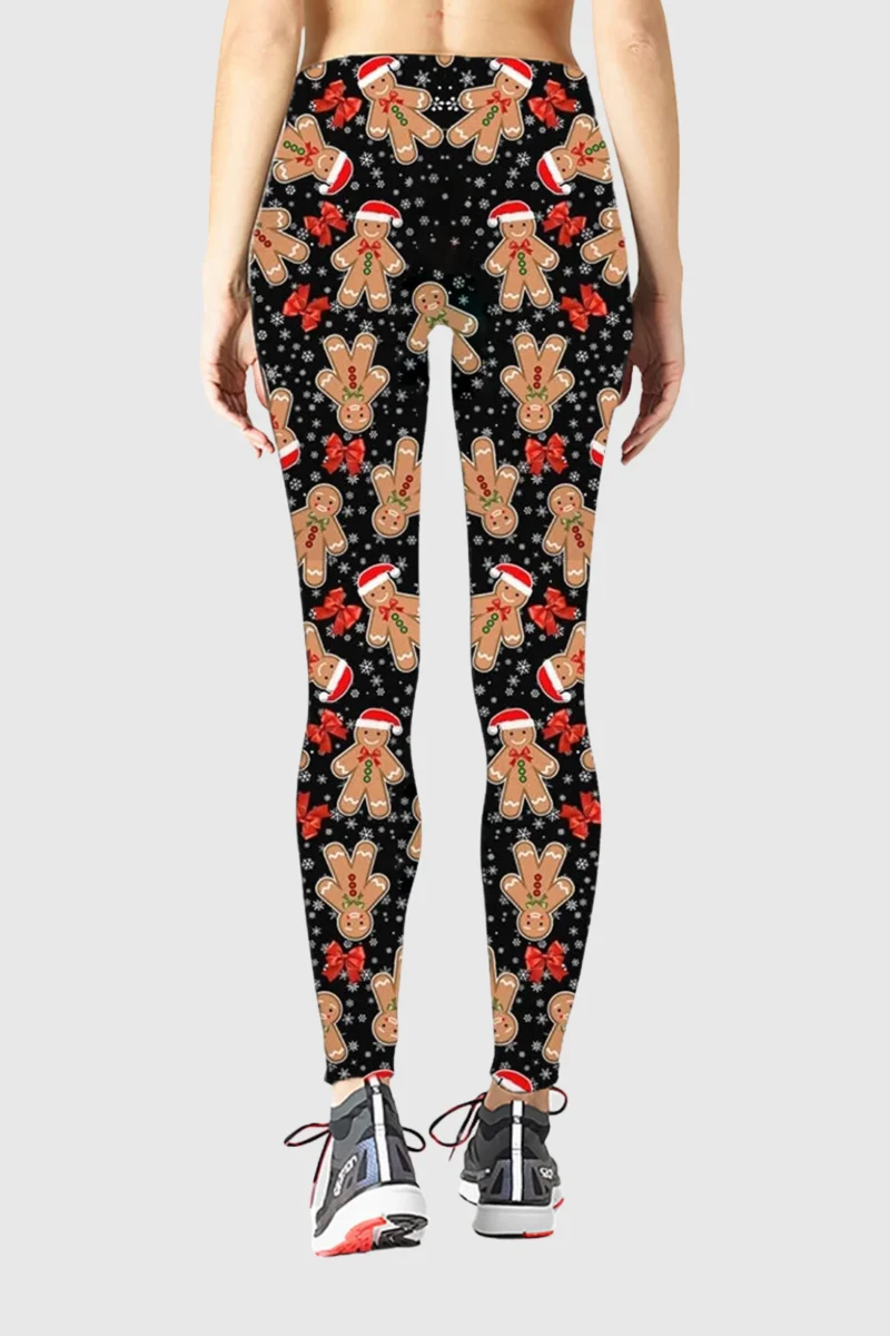 Gingerbread Bow Snowflake Leggings