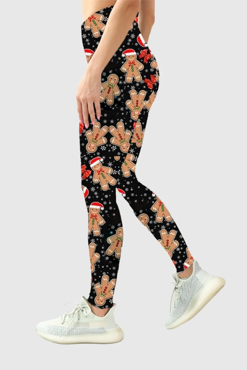 Gingerbread Bow Snowflake Leggings
