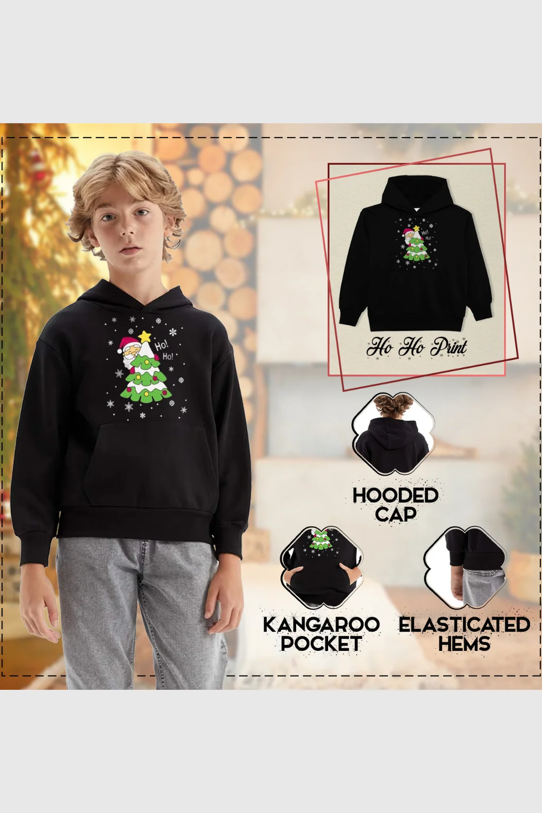 Kids Ho Ho Christmas Hoodie